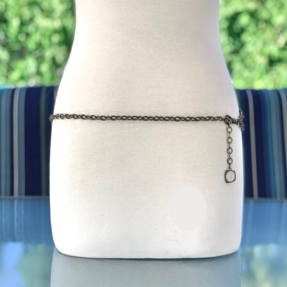 Boho Flower and Scrolls Link Bronze-Tone Metal Belt - Picture 4 of 7